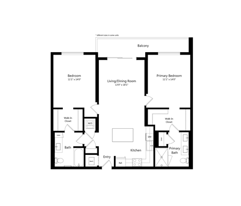 B5 1,130-1,135 sq. ft. Luxury Two-Bedroom Apartment at The Marc in Palm Beach Gardens, FL